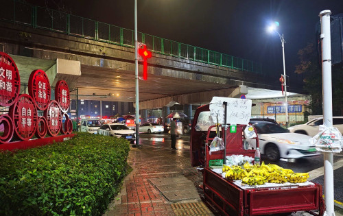 慈利碧桂园桥头夜市正式开业，下雨天都车水马龙食客爆棚