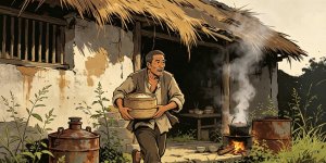 百年前桐油厂的半坡上，蒋家智障青年因偷饭吃惨被活埋