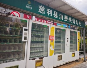 博联天街前面公路边，有个肚里没货的“消费扶贫专柜”